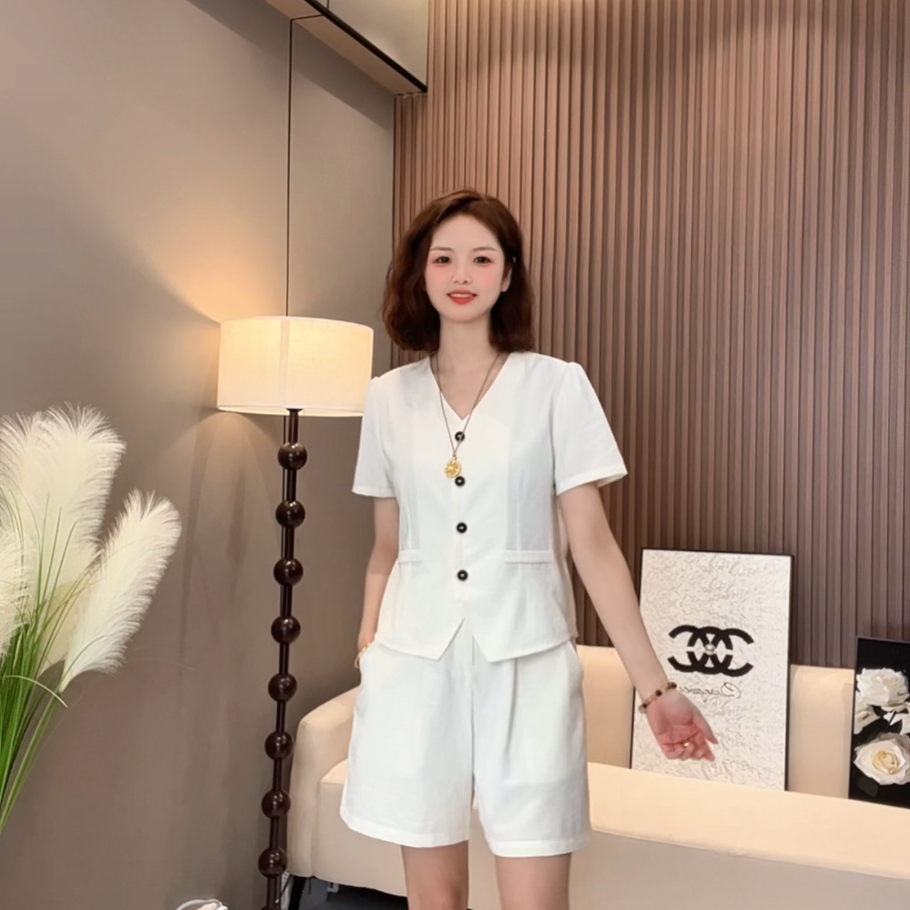 88款夏季清凉慵懒轻奢法式休闲气质短裤套装