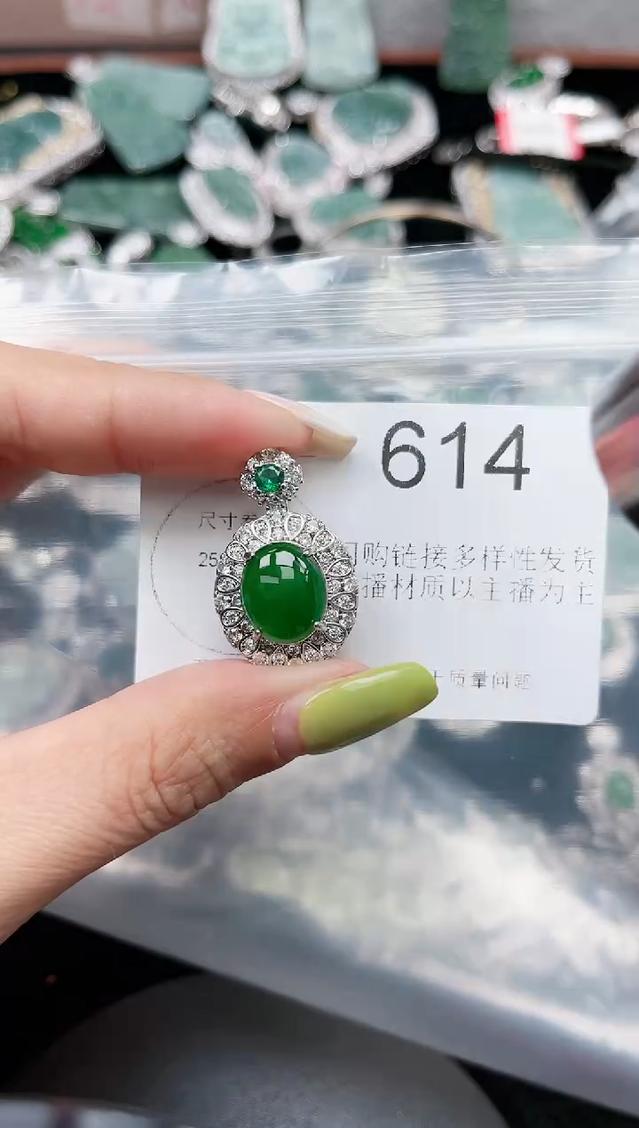 【闪购商品】翡翠颈饰未镶嵌赠皮绳614