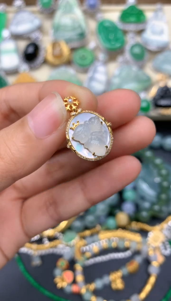 【闪购商品】翡翠颈饰18K金镶嵌110-中国好珍宝