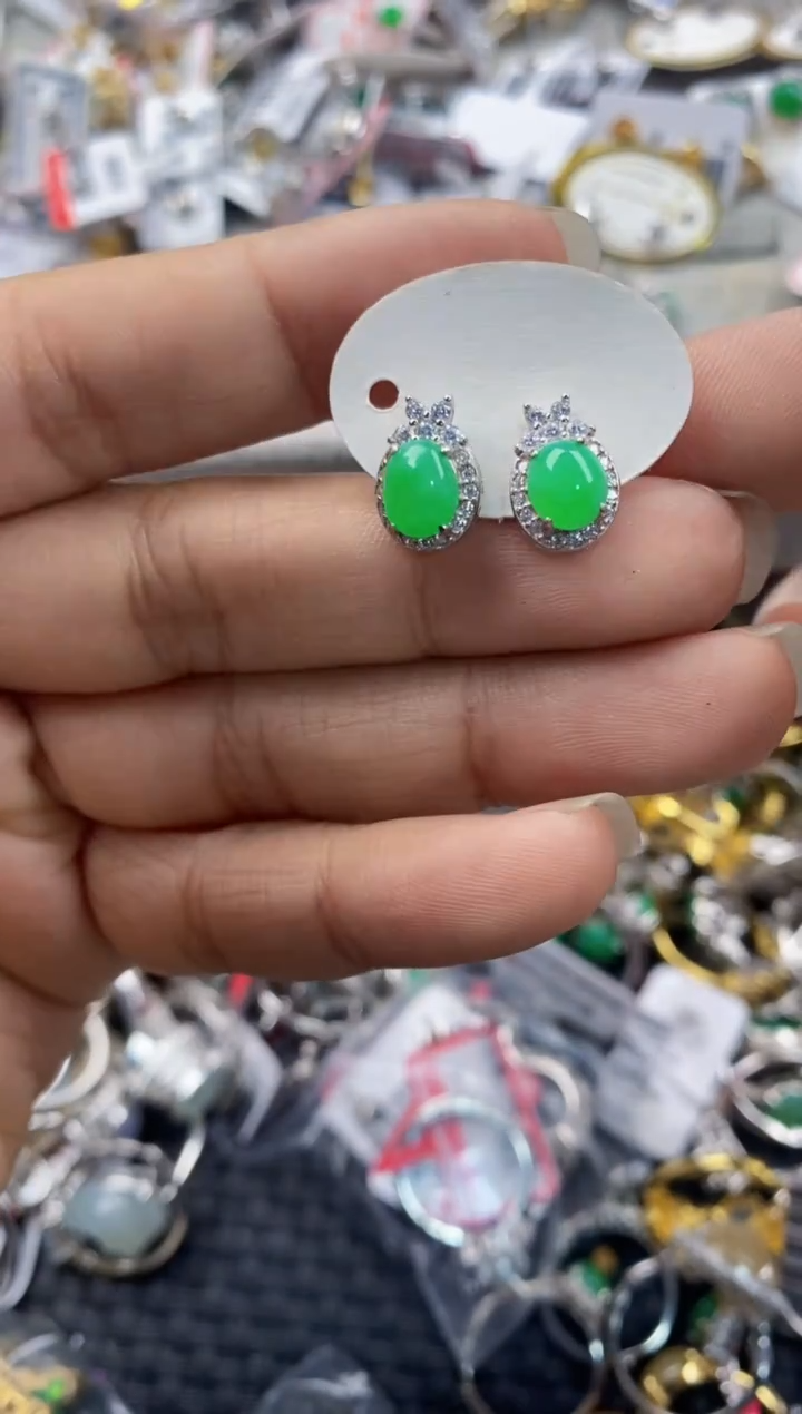 银S925镶嵌戒指翡翠555                10