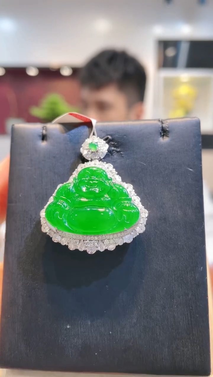 【闪购商品】翡翠颈饰18K金镶嵌A39天然A货翡翠吊坠