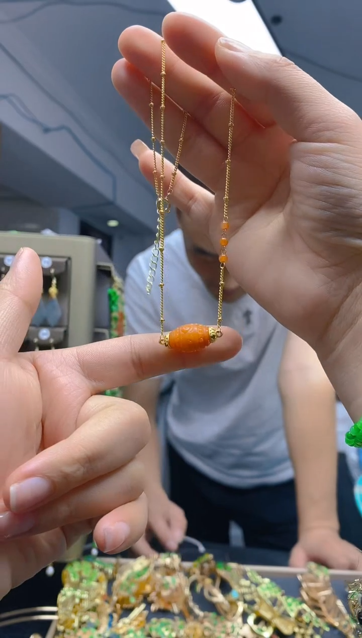 【闪购商品】翡翠耳饰合金0360翡翠锁骨链