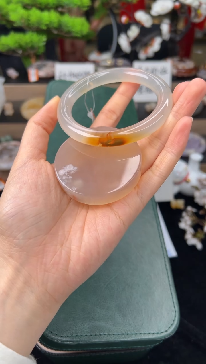 【闪购商品】石英质玉未镶嵌手镯57圈口（赠送镯心）11186