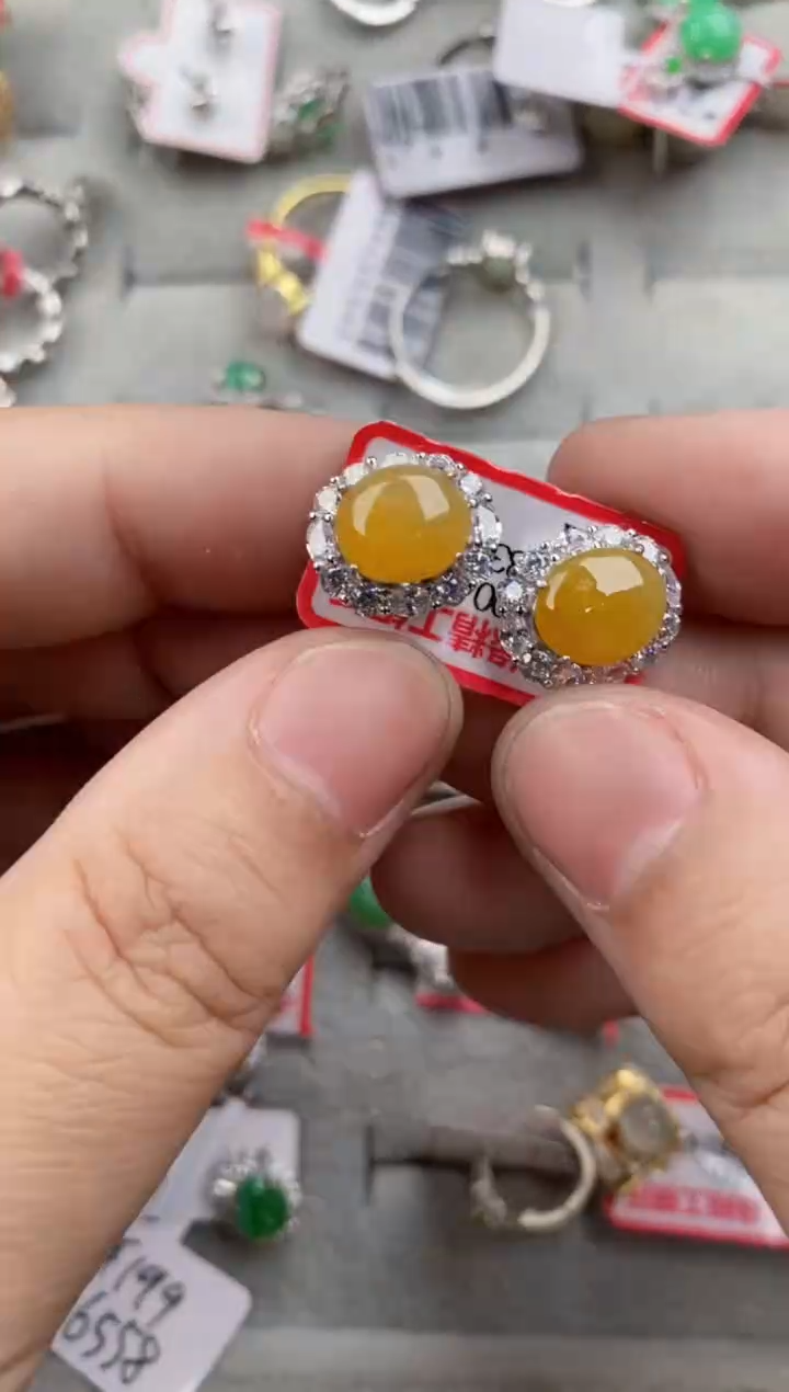 银S925镶嵌戒指翡翠1717   7