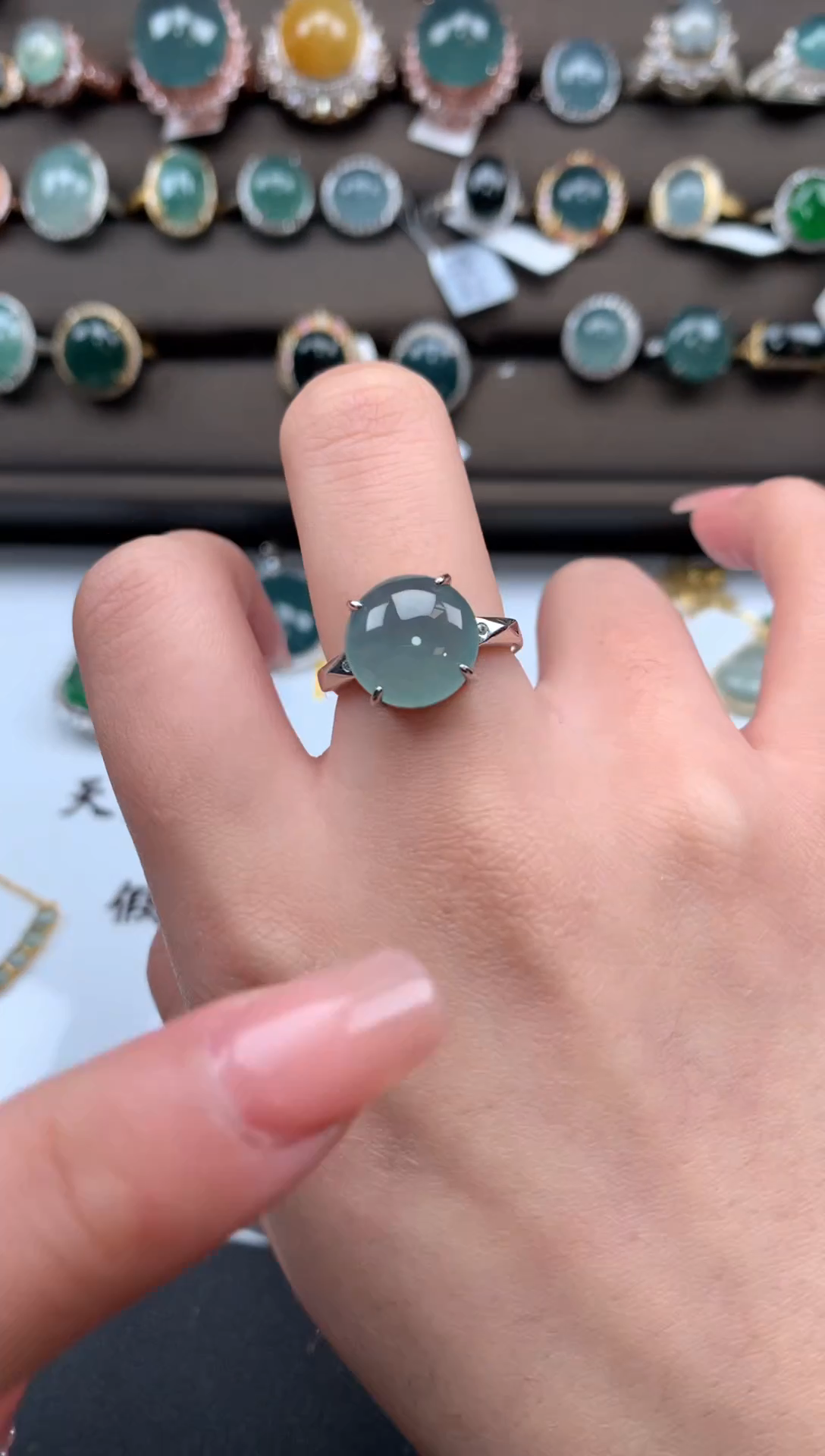 【闪购商品】翡翠戒指银S925镶嵌51242