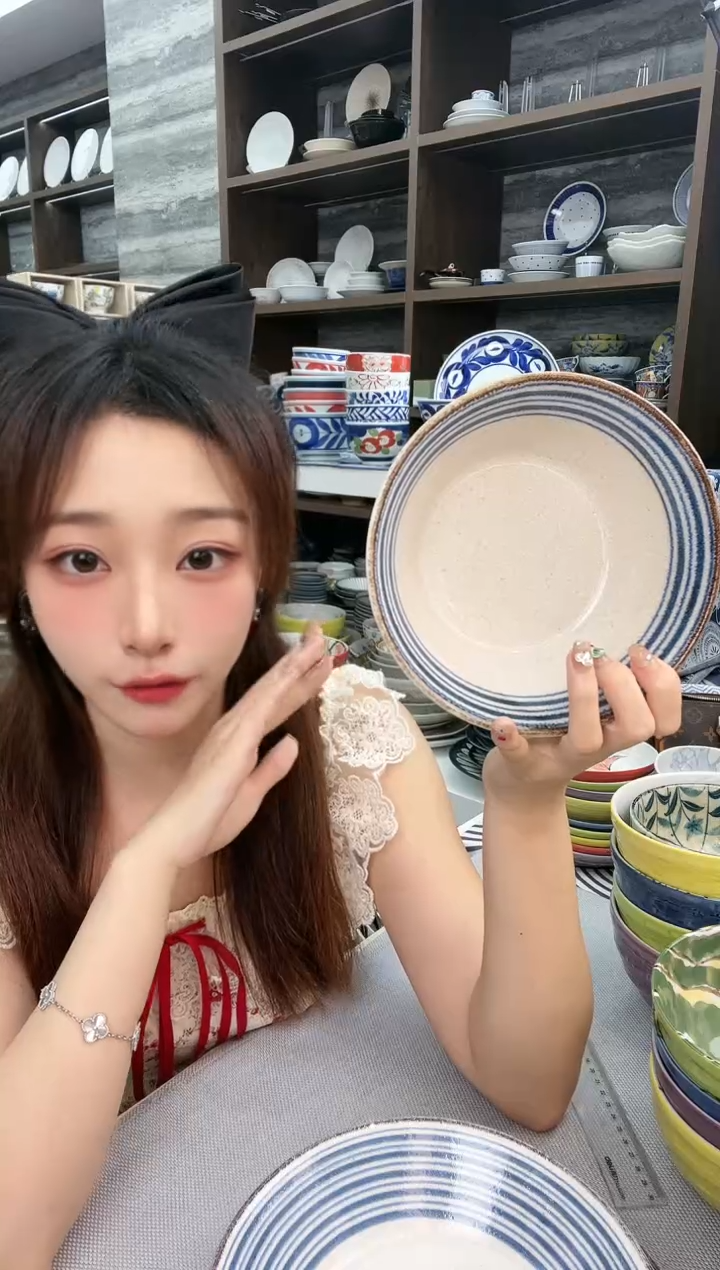 瓷南国之波钵17cm一个