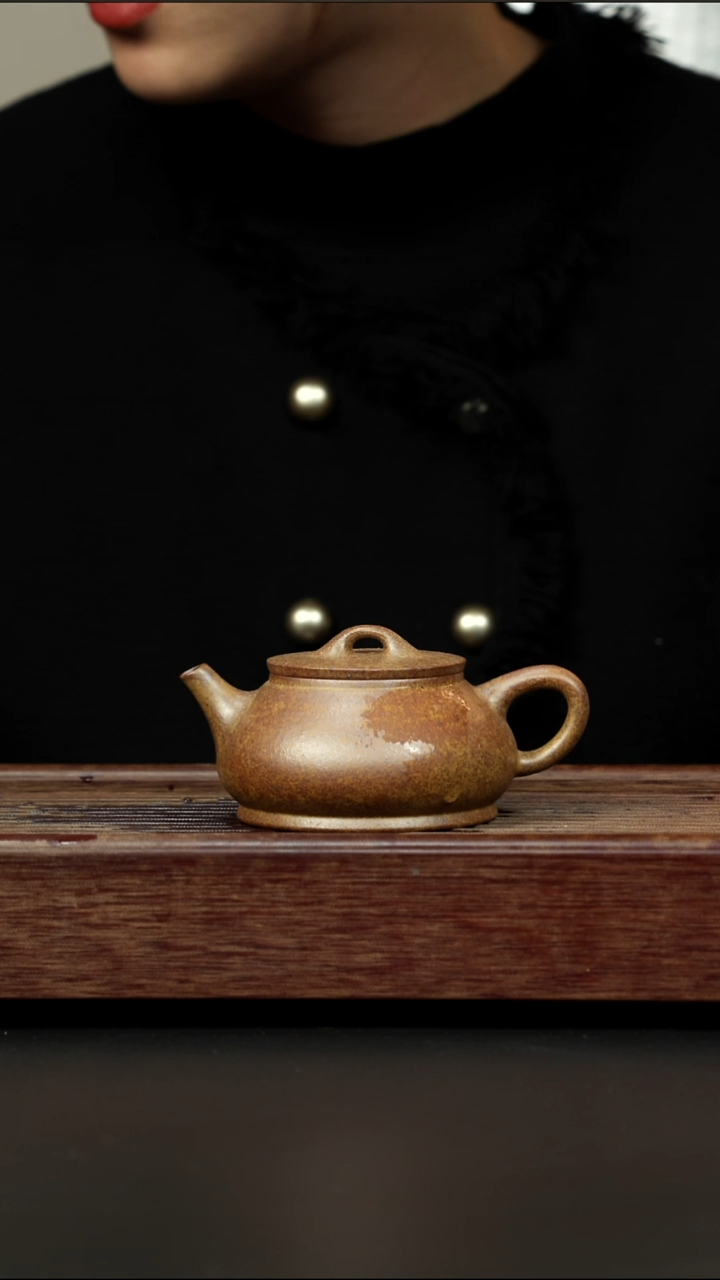 茶壶紫砂黄金段柴烧 云瓢