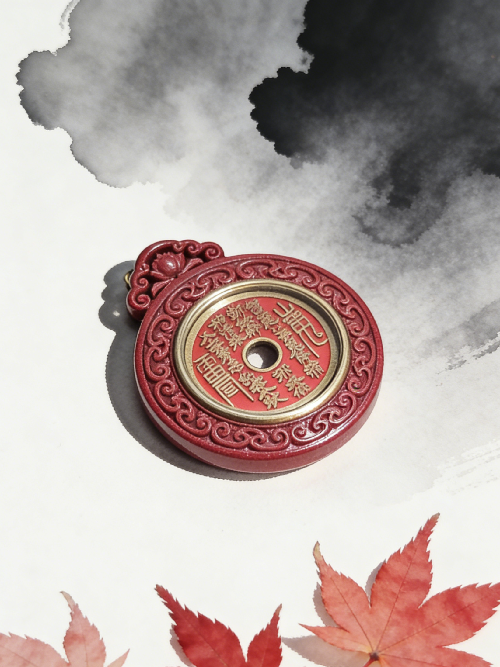 含辰砂工艺品朱砂紫金砂吊坠【山鬼】原创山鬼花钱真品朱砂护身符