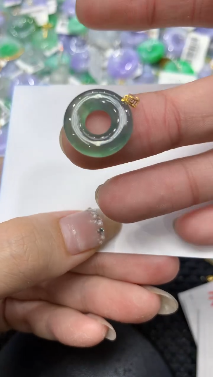 【闪购商品】翡翠颈饰18K金镶嵌2222222222