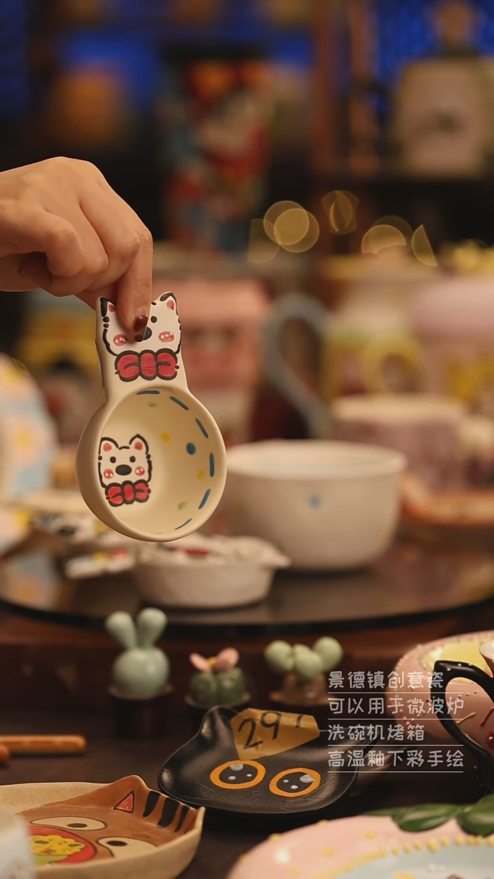 陶瓷景德镇可爱陶瓷釉下彩绘设计师款