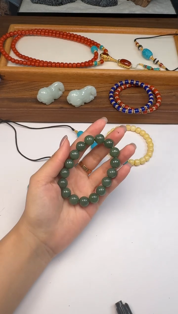 18K金镶嵌手串手串南红玛瑙婉*～手串手串