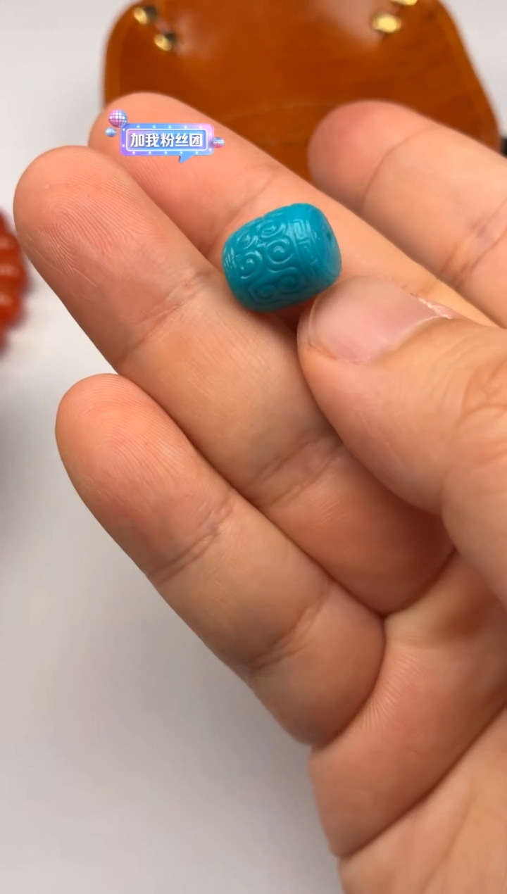 未镶嵌绿松石筒珠回纹筒珠