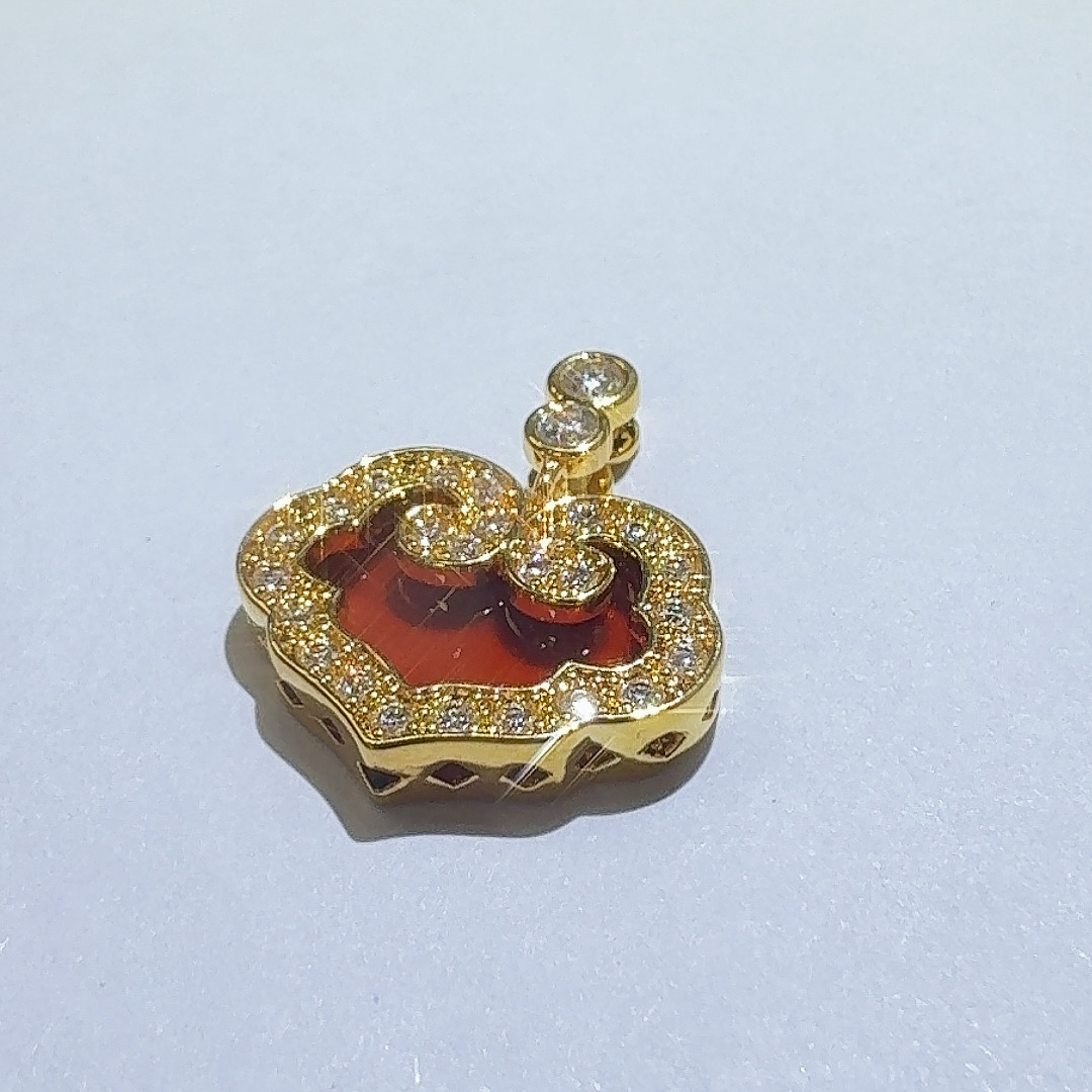 【佳佳专属】18k金红玛瑙如意吊坠