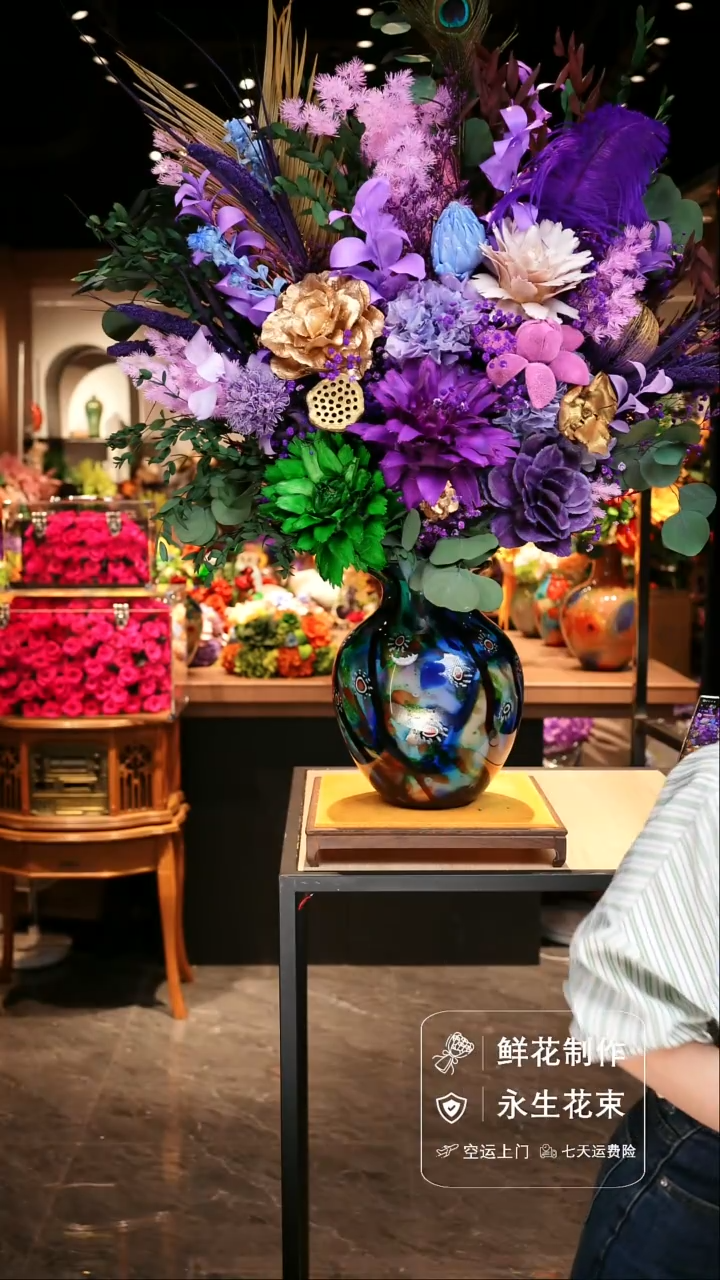 手工艺品琉璃手工花器花束空运包邮送货上门-以图片为准 