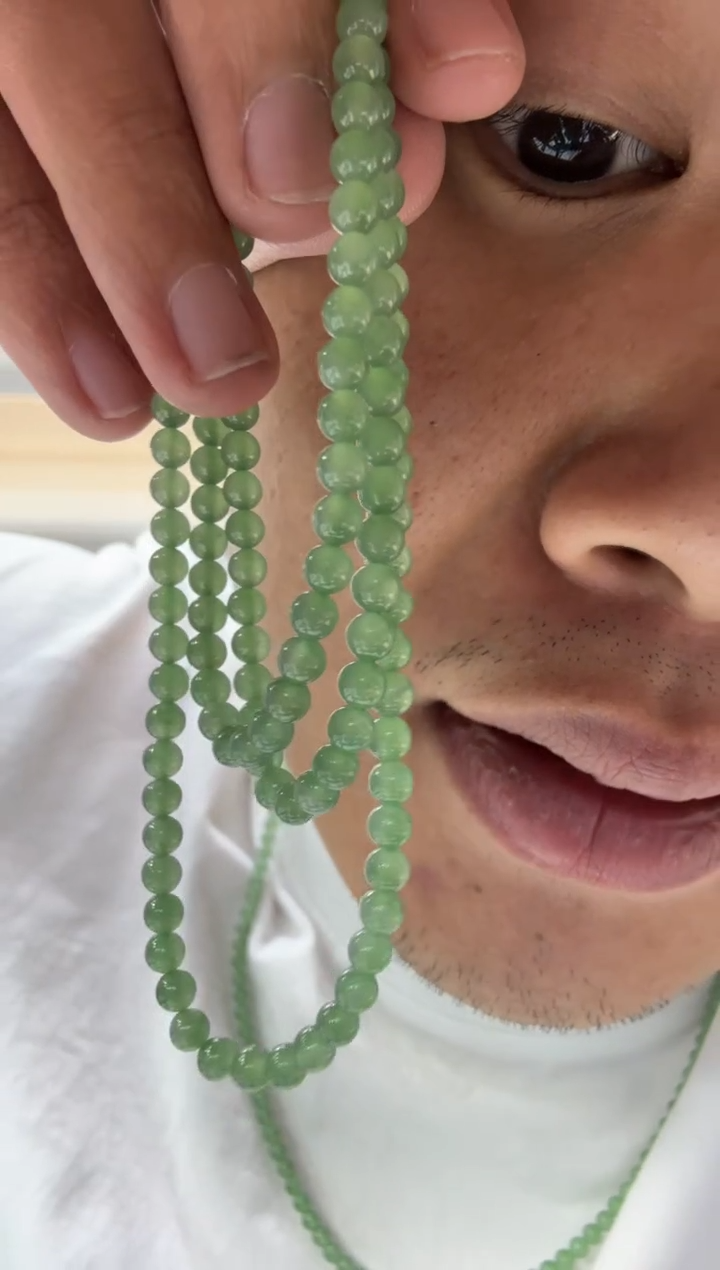 颈饰未镶嵌翡翠s****a天然A货翡翠冰绿项链 多样性发一件