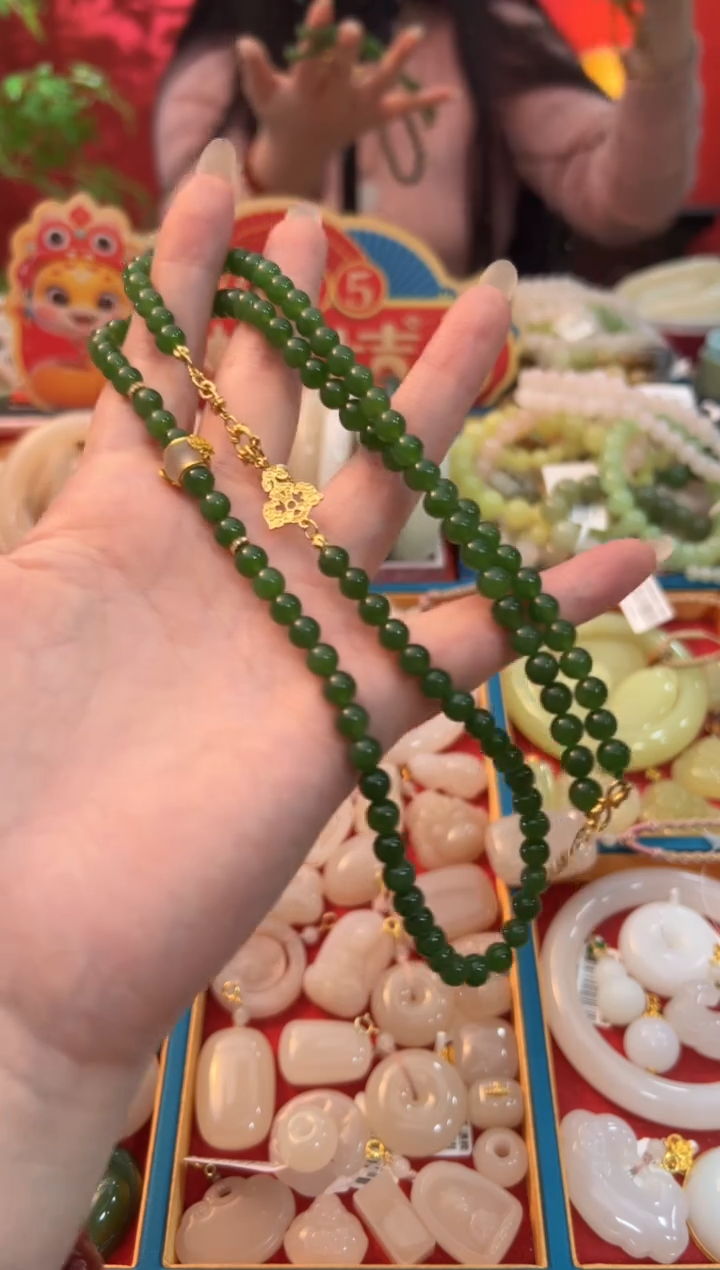 【闪购商品】和田玉珠串未镶嵌碧玉设计款珠串6mm