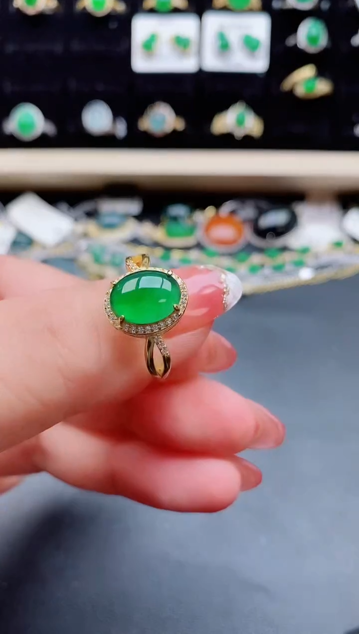 【闪购商品】翡翠戒指银S925镶嵌80580