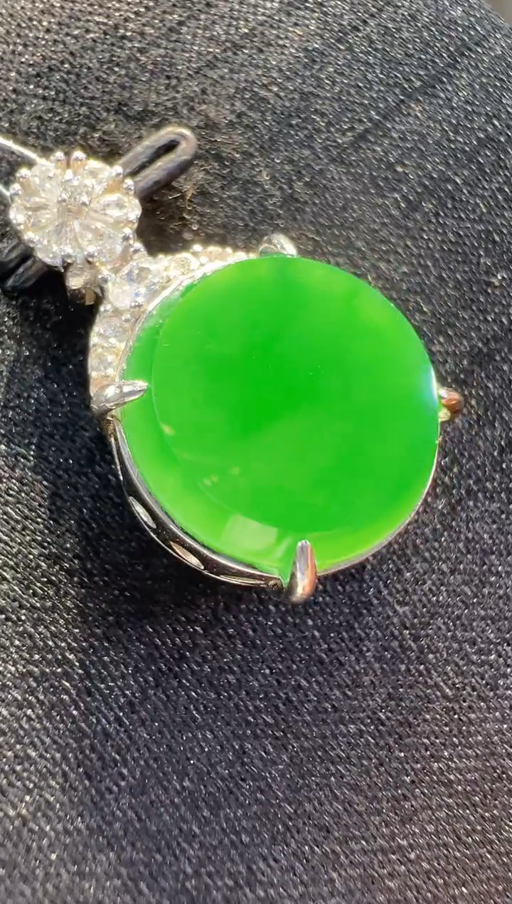 翡翠银S925镶嵌吊坠(不含链)多样性发其一