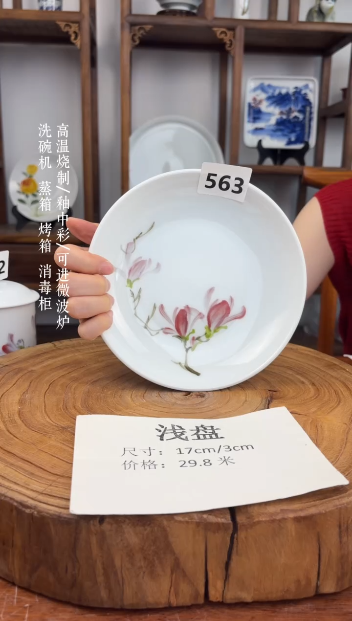 瓷国韵瓷坊-手工手绘浅盘563