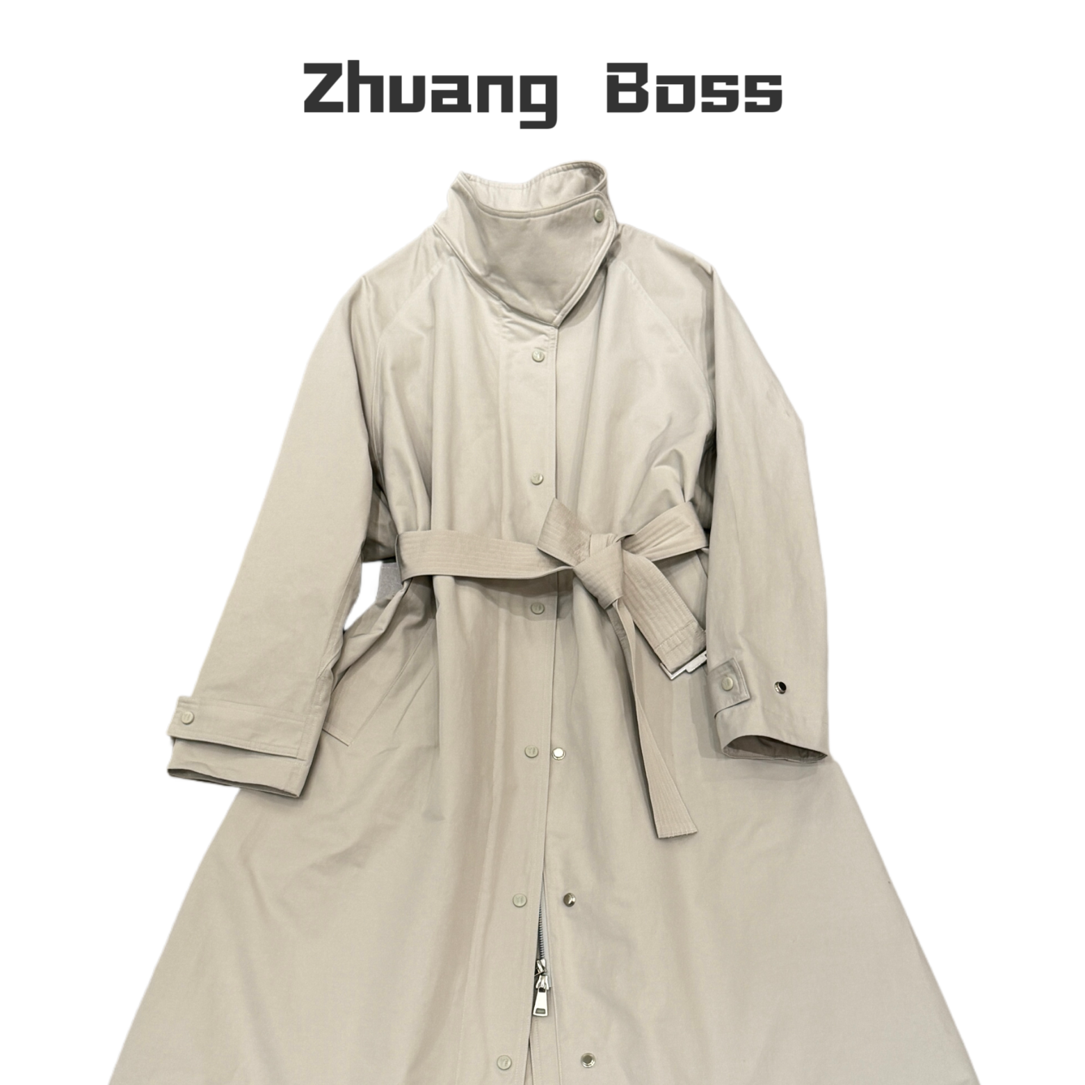 ZHUANG BOSS 2025秋冬新款设计感立领原创风衣外套 Sl25004
