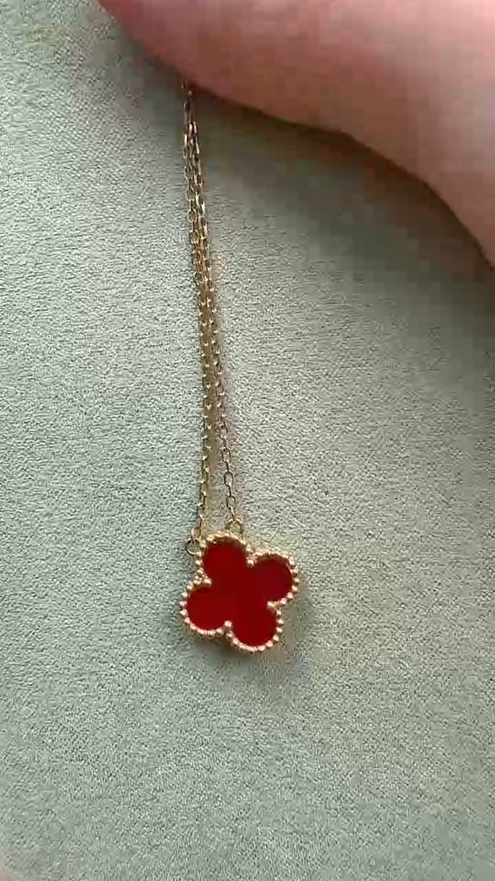 【闪购商品】玛瑙/玉髓项链18K金镶嵌18k金15mm红玛瑙项链