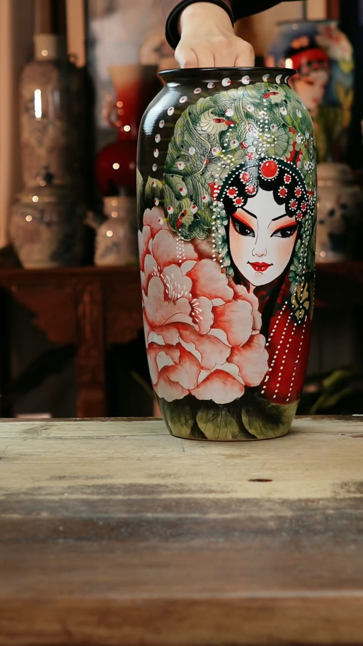 【闪购商品】瓷片景德镇纯手工釉下彩精品花瓶