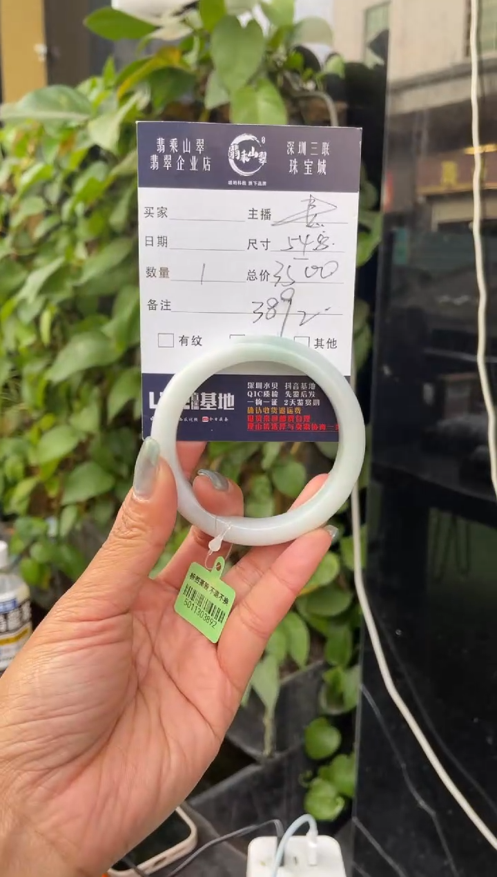 【闪购商品】翡翠手镯未镶嵌C 54.8正圈3892