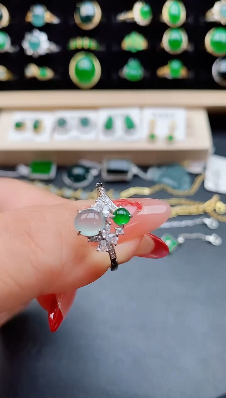 【闪购商品】翡翠戒指银S925镶嵌508055