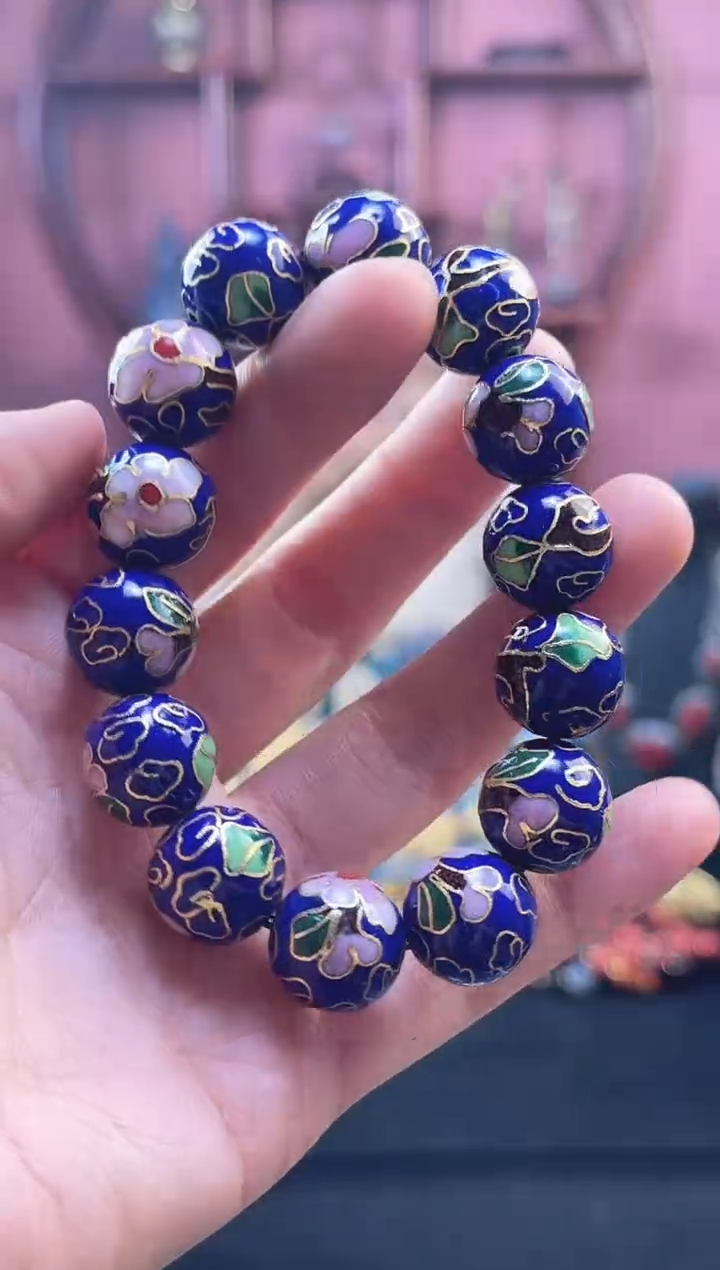 非遗 景泰蓝 手串 1.4 宝蓝