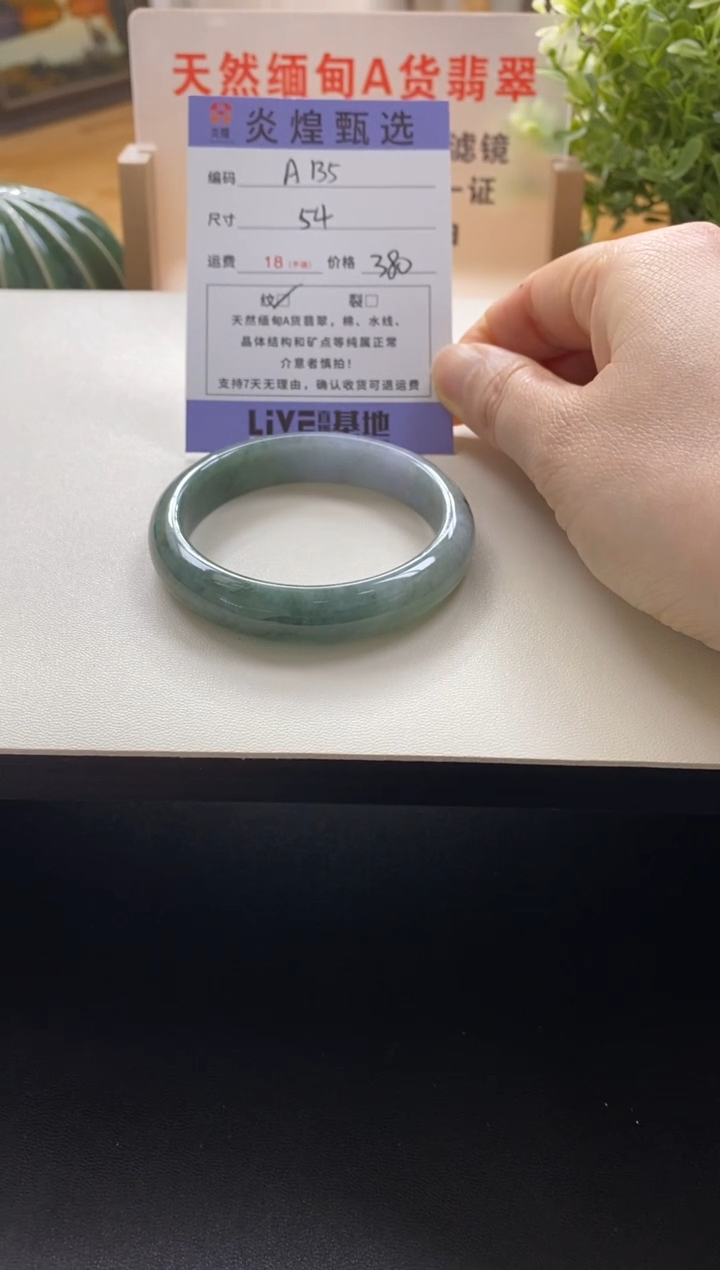 未镶嵌手镯翡翠圈口54编码a135