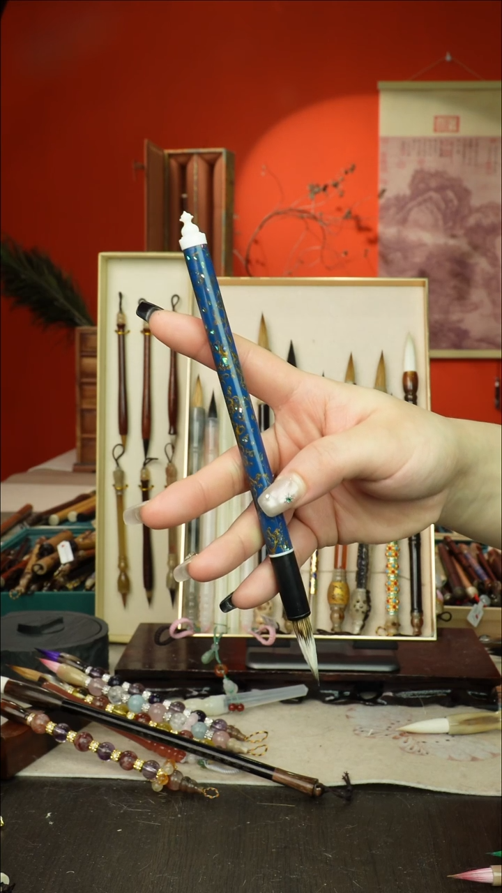 169号闪孤品高货毛笔链接 清水试笔 蘸墨不退