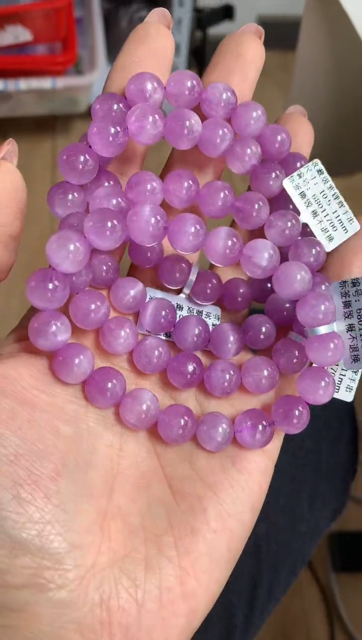 【闪购商品】锂辉石手链未镶嵌10.5-11mm锂辉石手链多样性发其一
