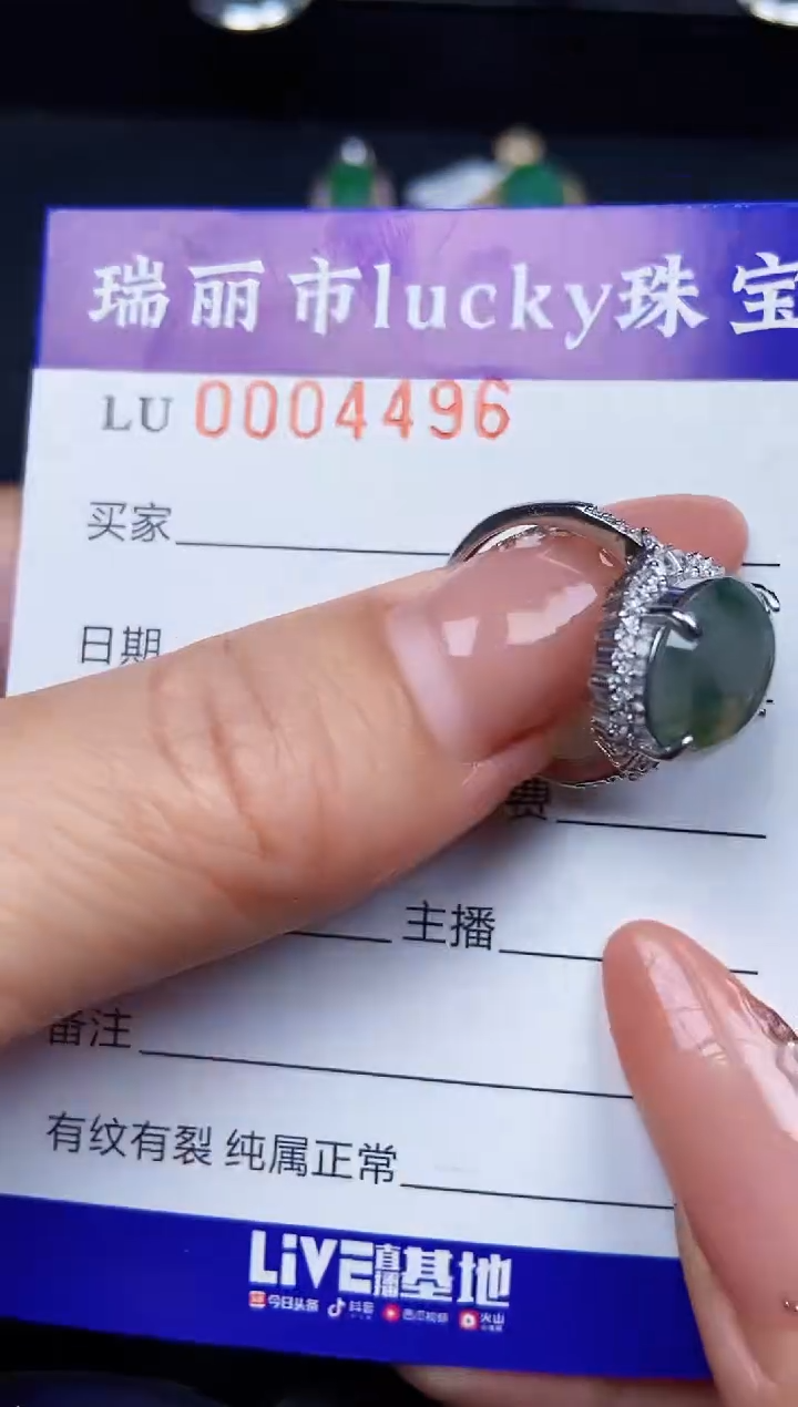 翡翠银S925镶嵌颈饰4496
