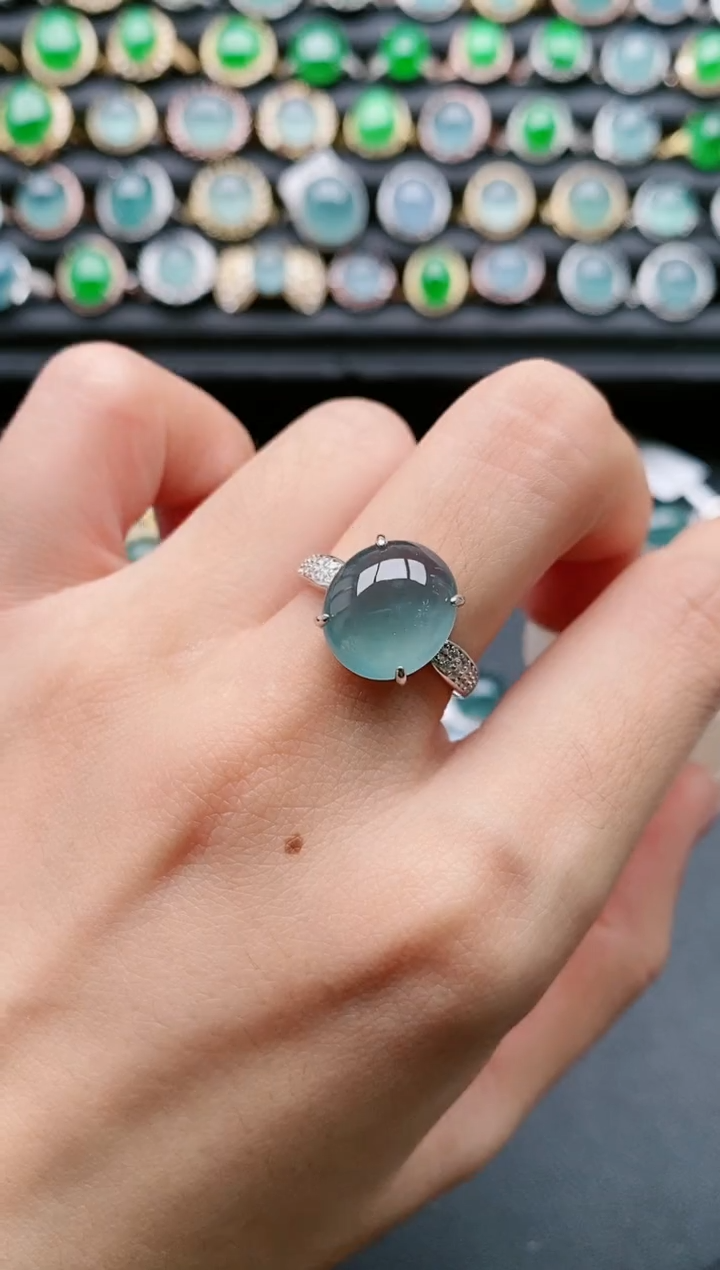 【闪购商品】翡翠戒指银S925镶嵌111111