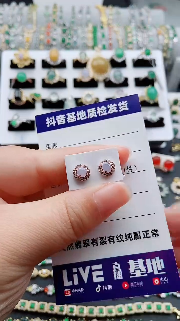 【闪购商品】翡翠耳饰银S925镶嵌1111