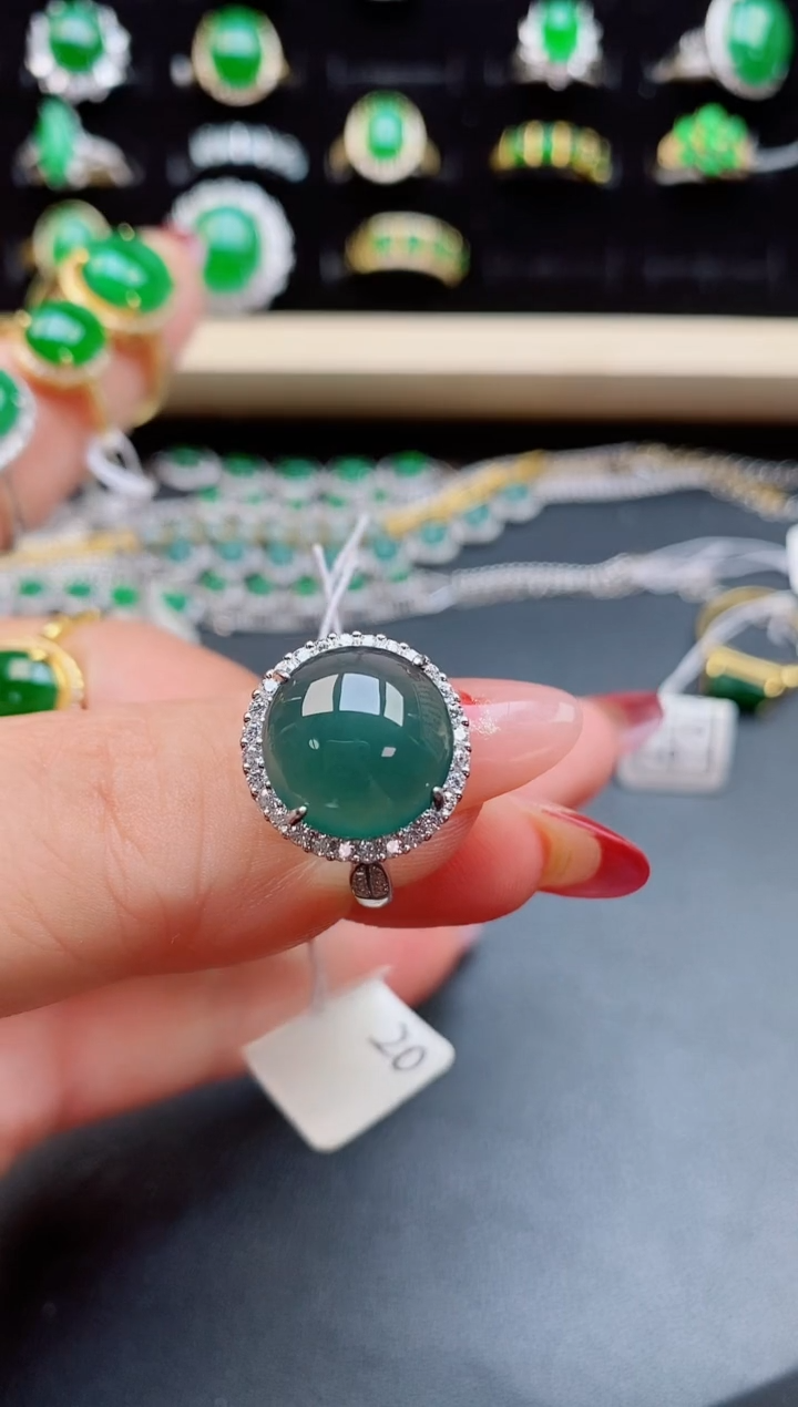 【闪购商品】翡翠戒指银S925镶嵌321321