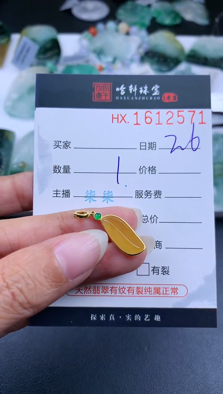 【闪购商品】翡翠挂件未镶嵌哈轩 挂件1