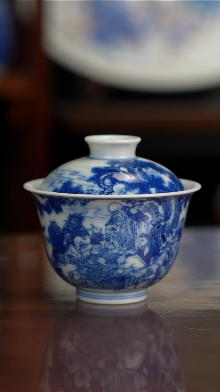 晓竹窑青花十二生肖祝寿
