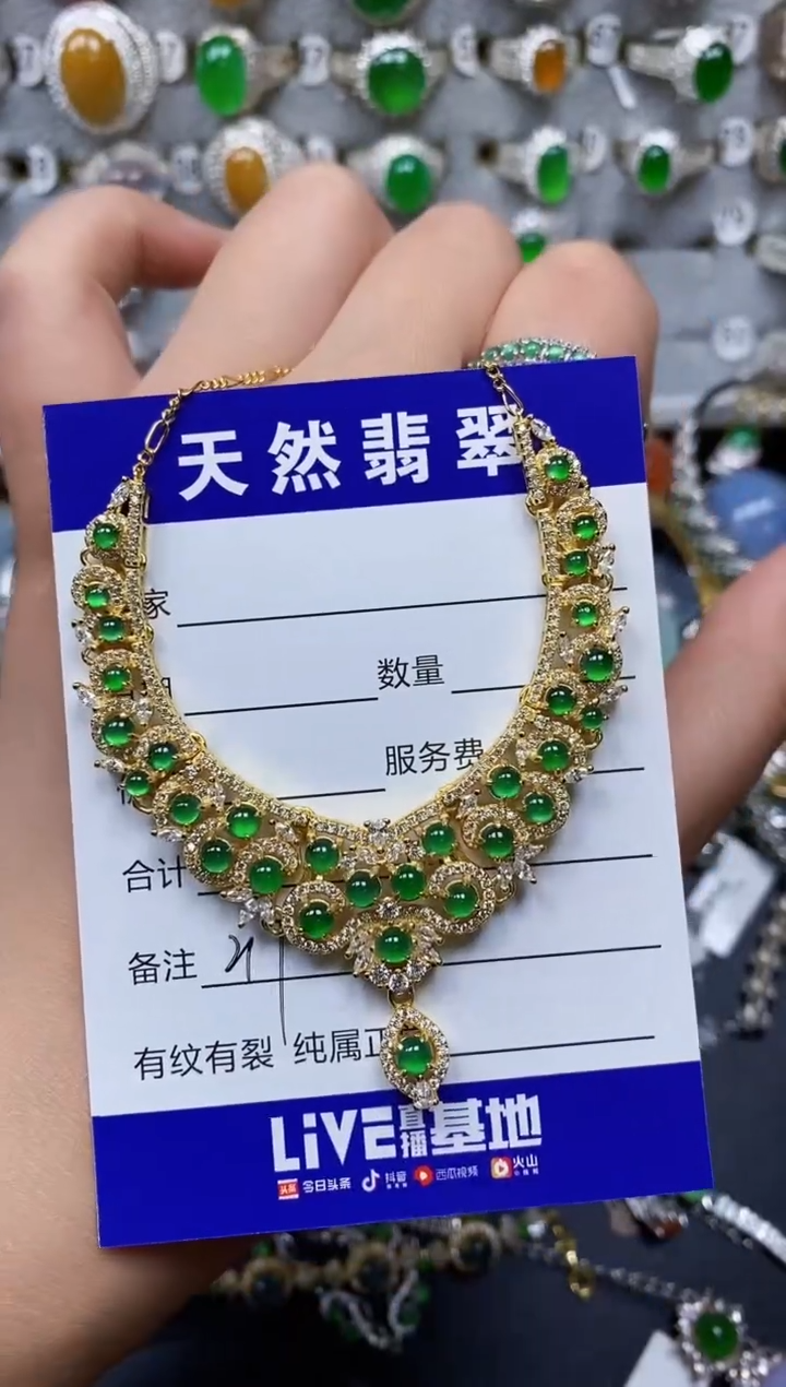 【闪购商品】翡翠颈饰银S925镶嵌0217