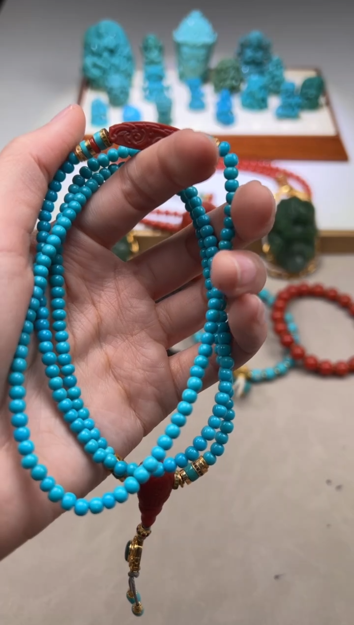 【闪购商品】绿松石手串手串18K金镶嵌手串手串