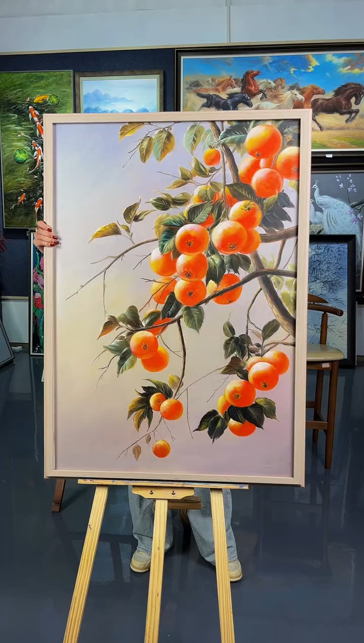 【闪购商品】油画34号 70*100 柿柿如意-手绘油画
