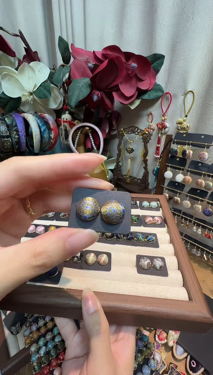 ?***水【孤品车1.1】李德喜九子菩提12毫米耳钉