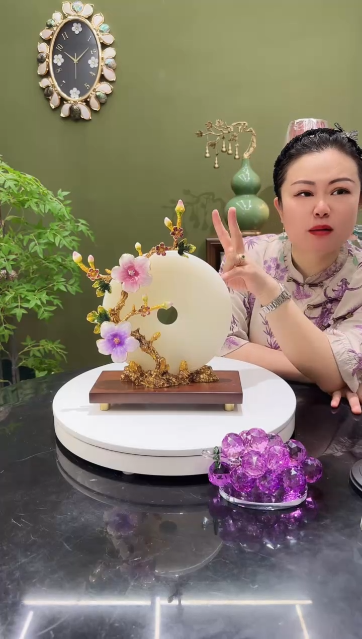 玉天然玉石 珐琅彩 平安扣