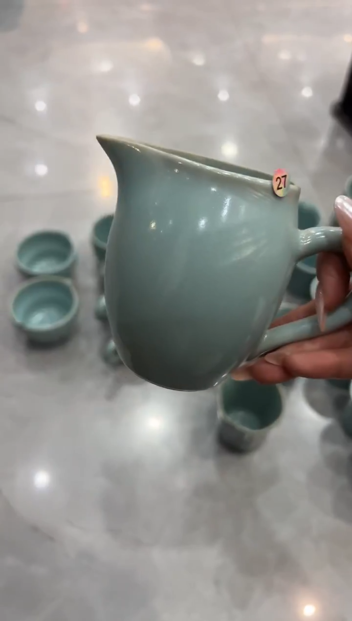 瓷片天青美人公道杯瑕27