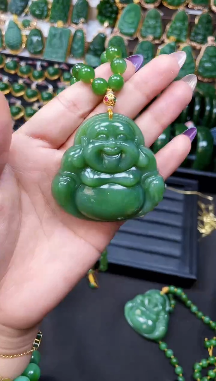 【闪购商品】和田玉套链18K金镶嵌多样性发一