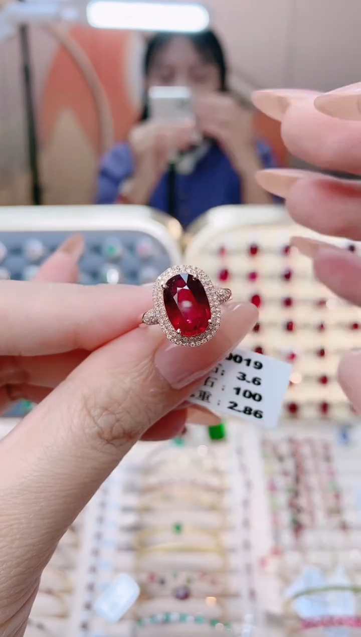 【闪购商品】碧玺18K金戒指18K金镶嵌1