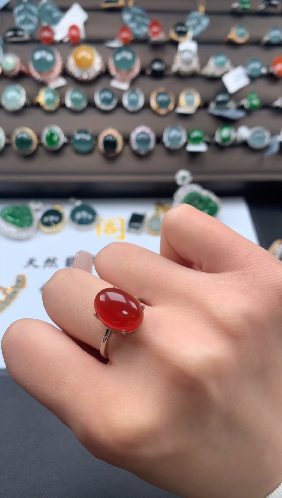 【闪购商品】翡翠戒指银S925镶嵌98565445