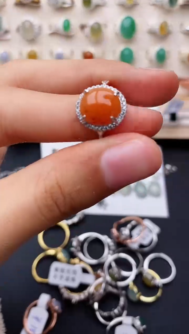 【闪购商品】翡翠戒指银S925镶嵌缅甸翡翠