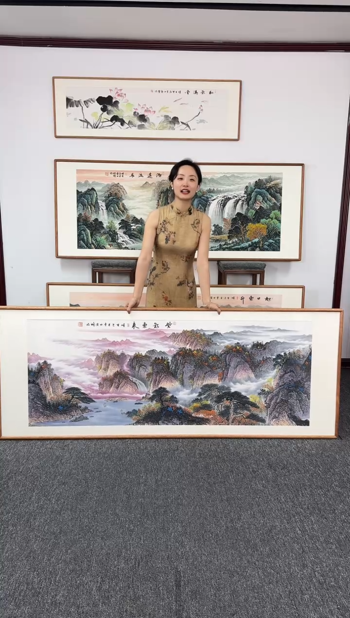 国画紫气东来 210*80 刘佳林