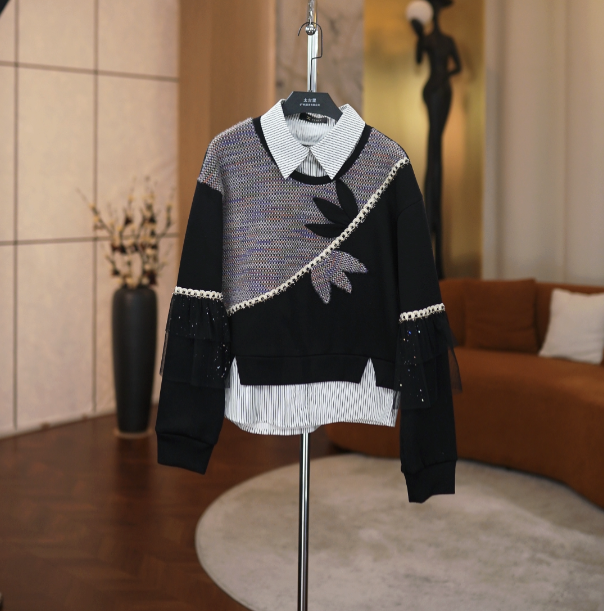 秋冬轻奢简约舒适感设计重工显瘦气质卫衣JT-A2094